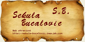 Sekula Bucalović vizit kartica